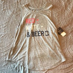 Red white and beer tank